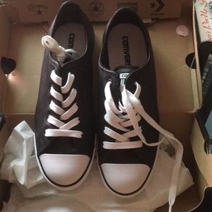Black Genuine Leather Converse